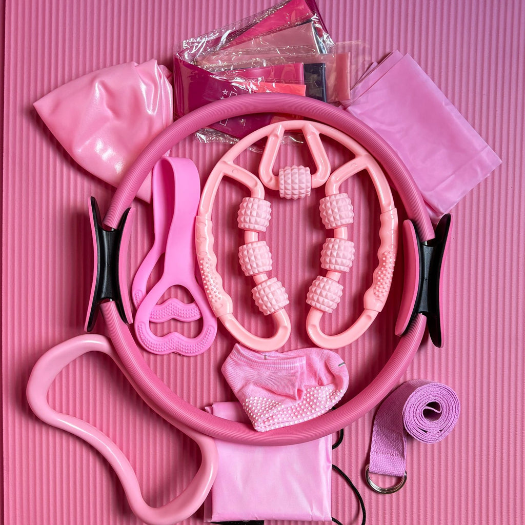 SleekGo™ Pilates Ring Fitness 14-piece Set Resistance Bands