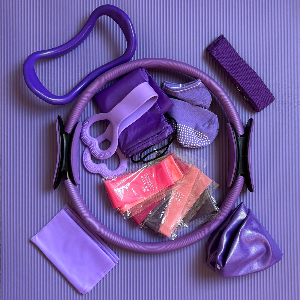 SleekGo™ Pilates Ring Fitness 14-piece Set Resistance Bands