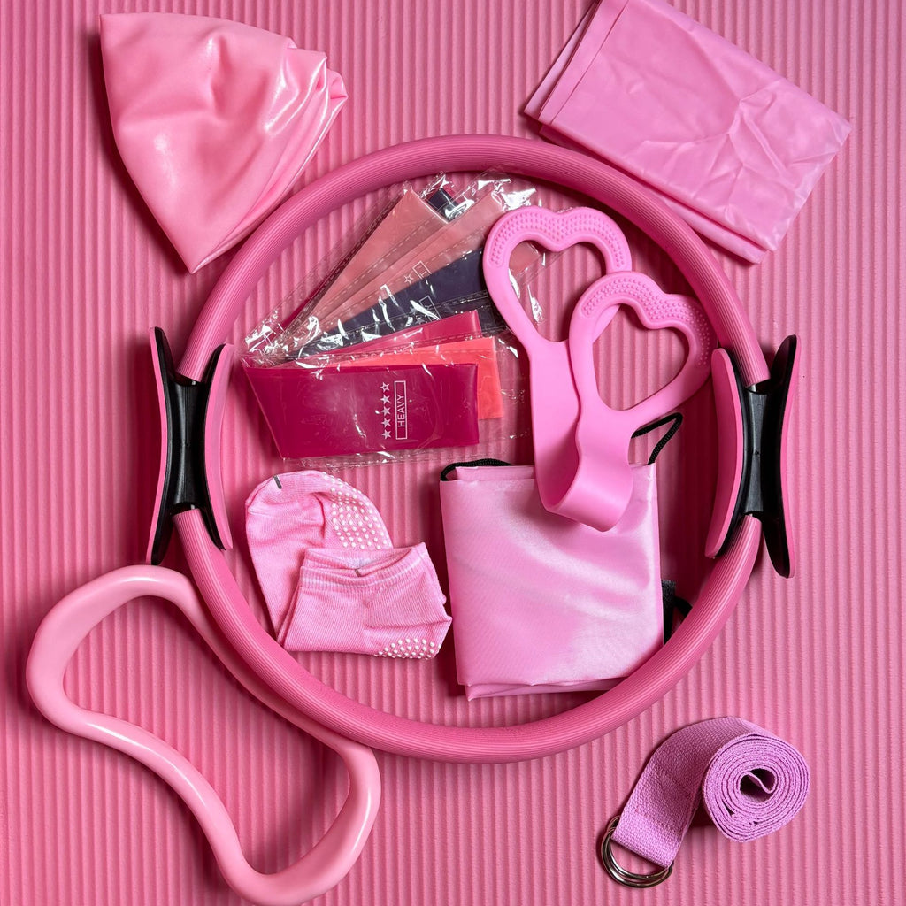 SleekGo™ Pilates Ring Fitness 14-piece Set Resistance Bands